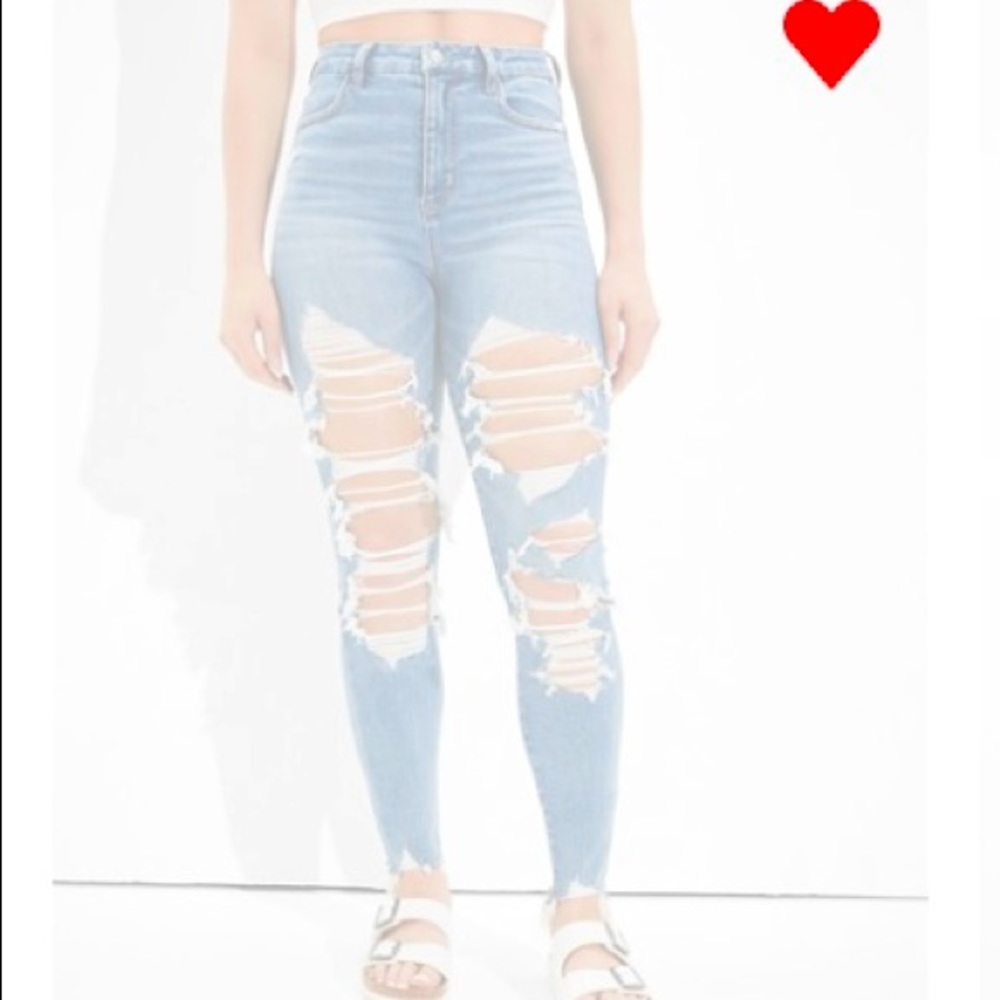 AE n(e)xt level ripped curvy super high waisted jeggings